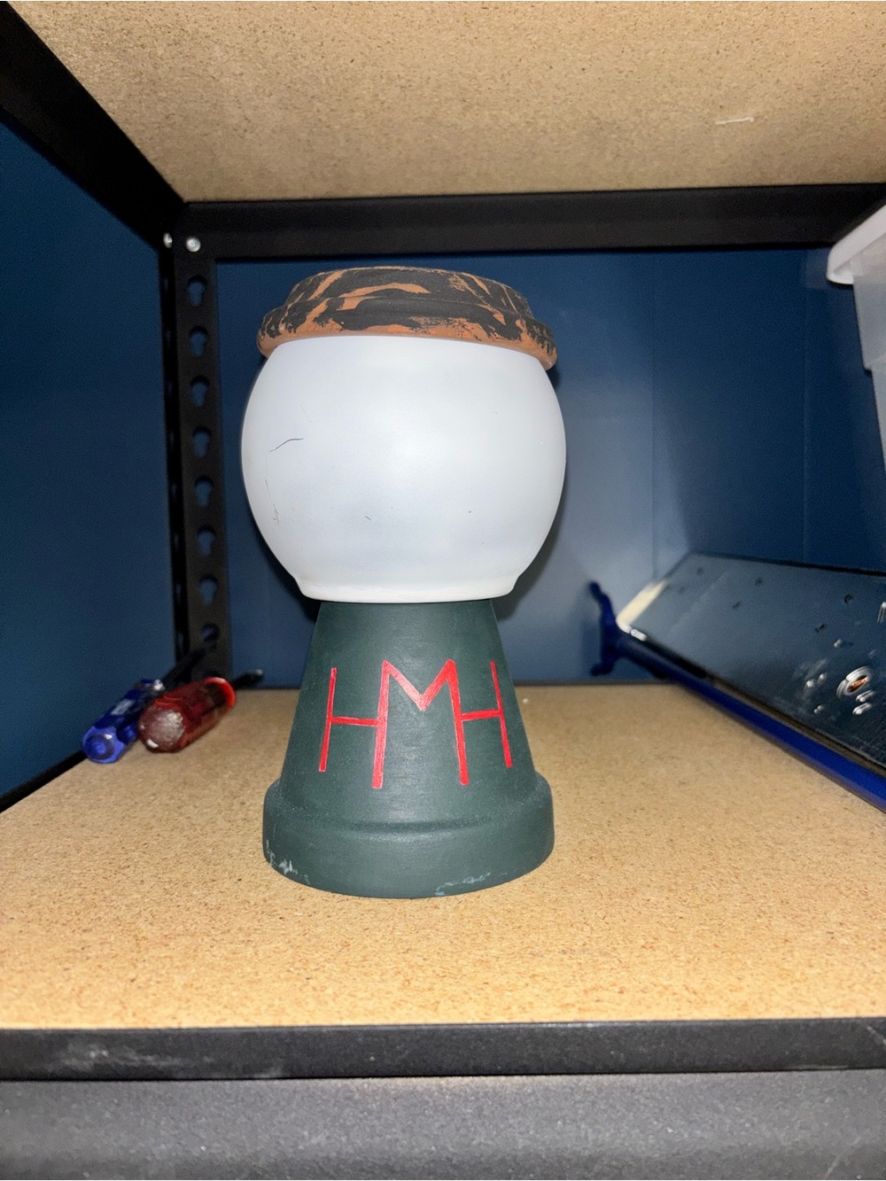 H&M Dark Green & White Men’s Accessory Hat Stand with Red Logo